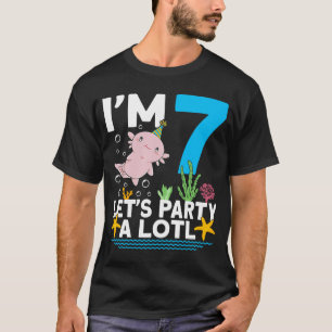 Camiseta Eu tenho 7 bdias de festa Axolotl 7 Ax Crianças de