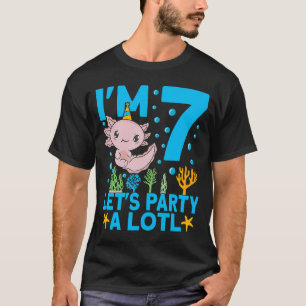 Camiseta Eu tenho 7 bdias de festa Axolotl 7 Ax Crianças de