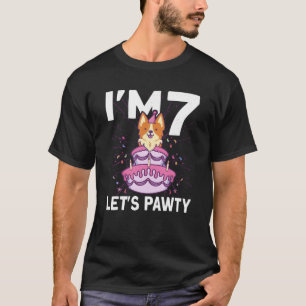 Camiseta Eu tenho 7 dias Festa de Cães Crianças 7 Birthday 
