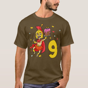 Camiseta Eu tenho 9 anos com Spartan aniversário de criança