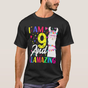 Camiseta Eu Tenho 9 Anos E Llamparelha Llama 9º aniversário