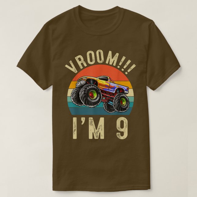 Camiseta Eu tenho 9 anos Vroom 9th Festa de aniversário Car (Frente do Design)