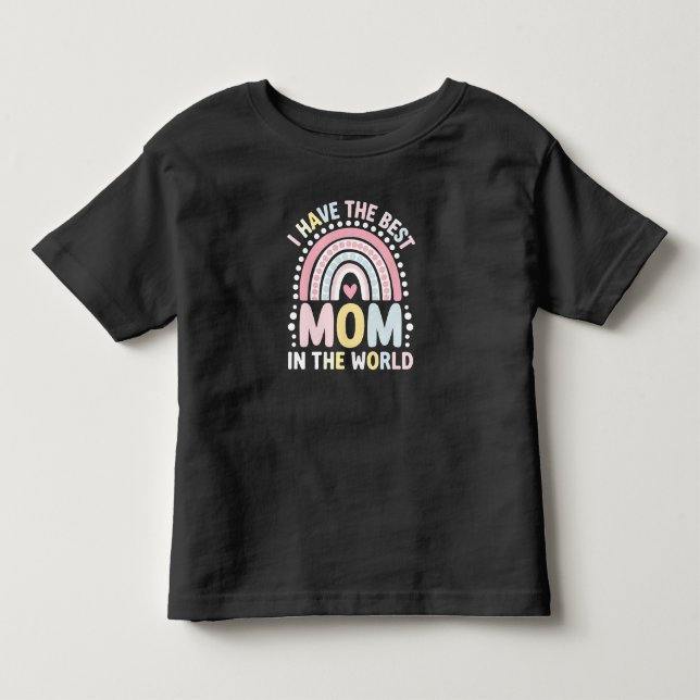 Camiseta Eu Tenho A Melhor Mãe Do Mundo Boho Arco-Íris (Frente)