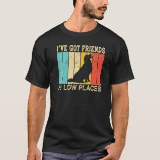 Camiseta Eu Tenho Amigos Em Baixo Lugar Retriever Dourado