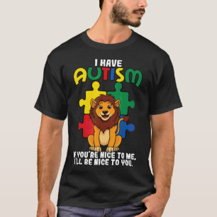 Camiseta Eu Tenho Autismo Quebra-cabeça Piece Lion Sensiben