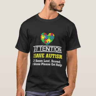 Camiseta Eu Tenho consciência de autismo Quebra-cabeça do A
