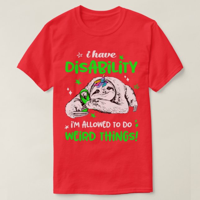 Camiseta Eu tenho deficiência que ele pode fazer coisas est (Frente do Design)