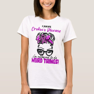 Camiseta Eu Tenho Doença de Crohn Estou Permitido Fazer Coi