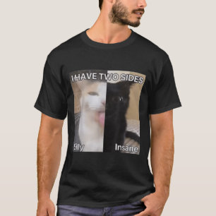 Camiseta Eu Tenho Dois Lados Bobo Insiso Gato Engraçado Par