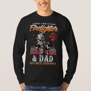 Camiseta Eu Tenho Dois Títulos De Bombeiro E Pai E Eu Rock
