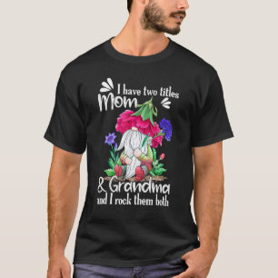 Camiseta Eu Tenho Dois Títulos Mãe E Avó Carnação Gnomo