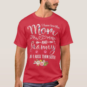 Camiseta Eu Tenho Dois Títulos Mãe E Avó Mulheres Deco Flor