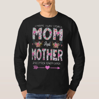 Camiseta Eu Tenho Dois Títulos Mãe E Mãe Da Mãe Floral
