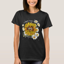Camiseta Eu Tenho Dois Títulos Mãe E Tia Sunflower Engraçad