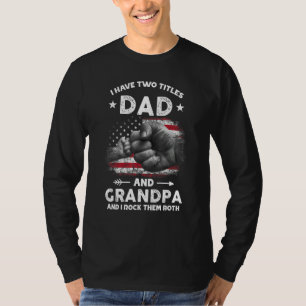 Camiseta Eu Tenho Dois Títulos Pai E Vovô Men Vintage Deco