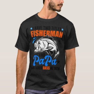 Camiseta Eu Tenho Dois Títulos Pescador E Papai Pesca de Ro
