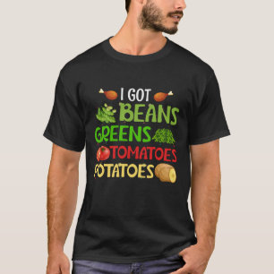 Camiseta Eu tenho feijão verde tomate batatas