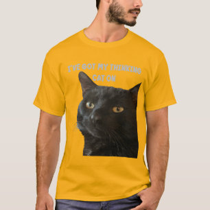 Camiseta Eu Tenho Meu Gato Pensativo Em Citação Engraçada d