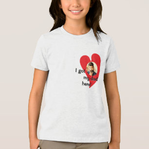 Camiseta Eu tenho meu pai aqui! Personalização da Foto