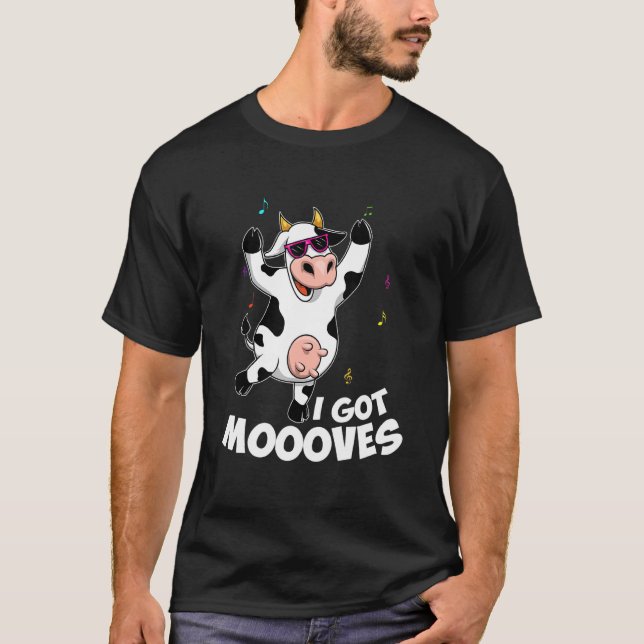 Camiseta Eu Tenho Movimentos Vaca Cantando E Dançando (Frente)