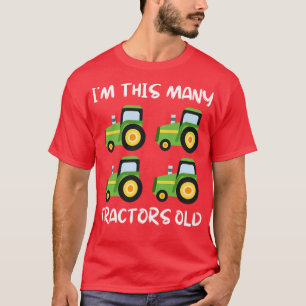 Camiseta Eu Tenho Muitos Tratores Com 4 Anos De Idade Tema
