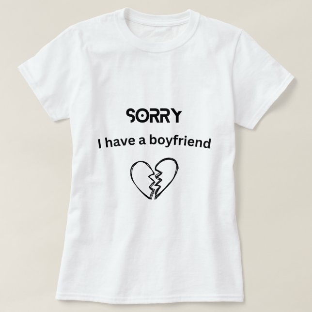 Camiseta Eu tenho namorado (Frente do Design)