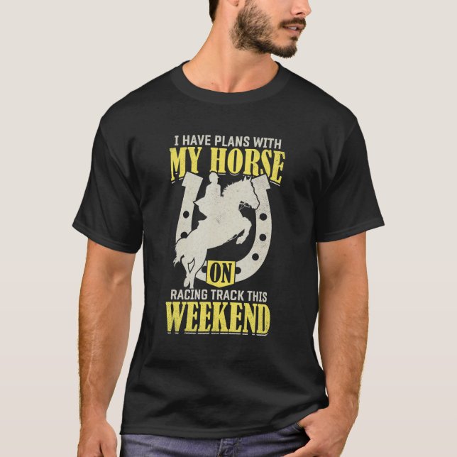 Camiseta Eu Tenho Planos Com Meus Equestrianos De Barril (Frente)