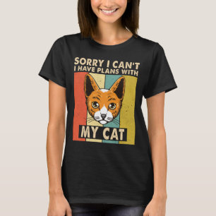 Camiseta Eu Tenho Planos Com O Meu Gato Engraçado.