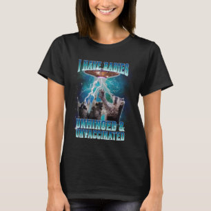 Camiseta Eu Tenho Raiva Descontrolado e Não Vacinado Meme E