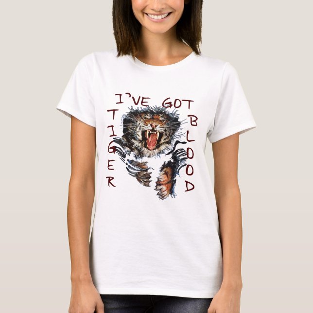 Camiseta Eu tenho sangue Tiger (Frente)