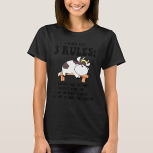 Camiseta Eu tenho três regras que não minto para mim Vaca N