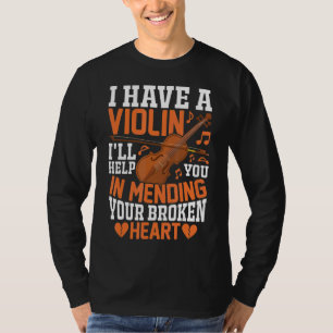 Camiseta Eu tenho um violino Eu vou ajudá-lo a tocar música