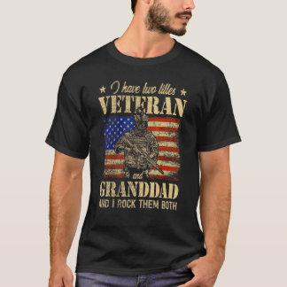 Camiseta Eu tenho veterano e vovô americano Bandeira do pai