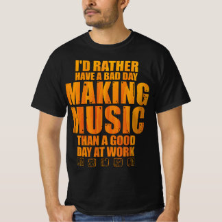 Camiseta Eu teria Preferencialmentes de mau dia com música