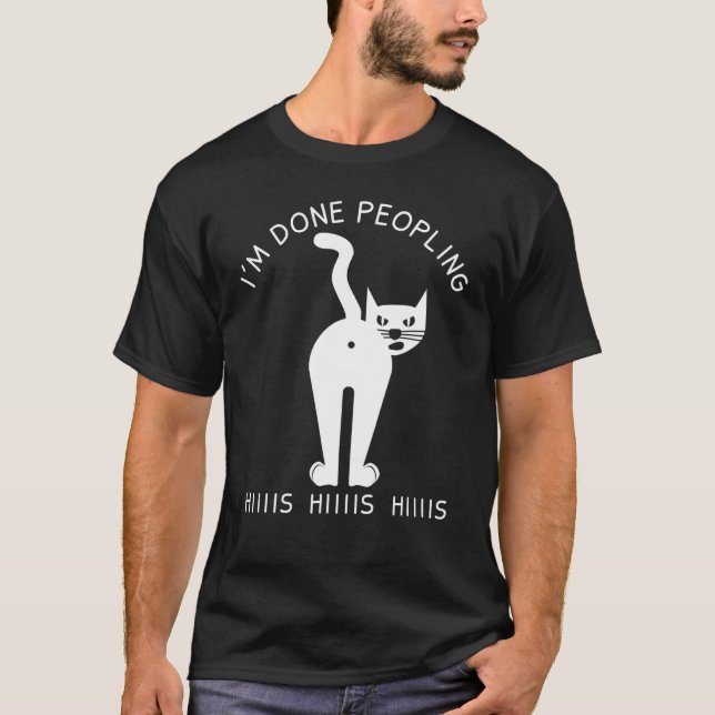 Camiseta Eu Terminei De Povoar Gato Irritado (Frente)