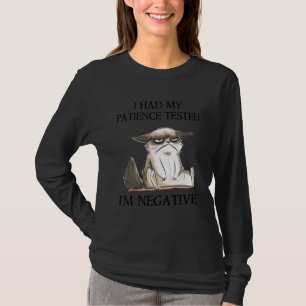 Camiseta Eu Testei Minha Paciência Sou Negativo Gato Sarcas