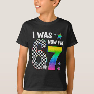 Camiseta Eu tinha 6 anos agora eu tenho 7 67 Sete anos de i