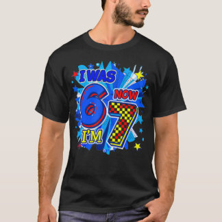 Camiseta Eu Tinha 6 Anos Agora Eu Tenho 7 7º Aniversário 6 