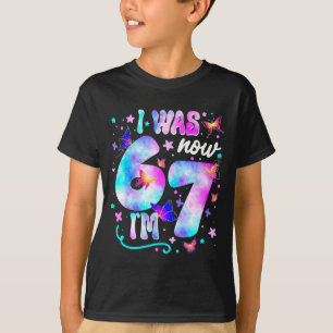 Camiseta Eu tinha 6 anos agora eu tenho 7 Borboleta 7º aniv