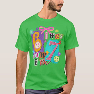 Camiseta Eu tinha 6 anos Agora tenho 7 67 Seis Sete Meme 7 