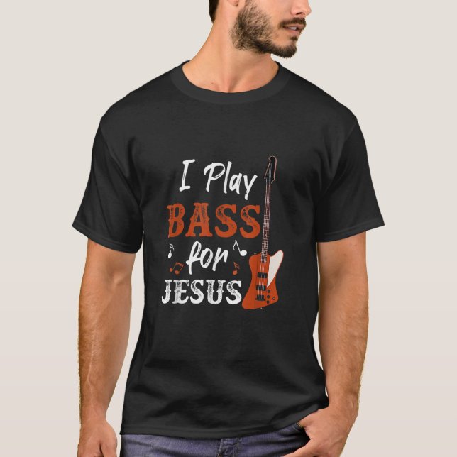 Camiseta Eu Toco Bass Por Jesus Bass Guitar (Frente)