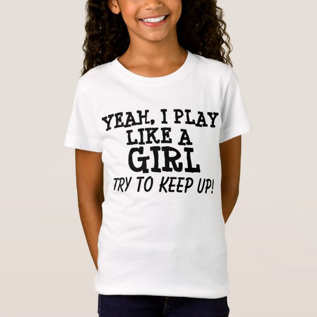 Camiseta Eu toco como uma garota, T-shirts, crianças (Frente)