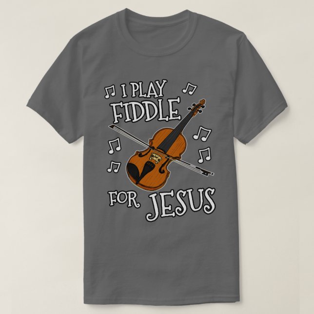 Camiseta Eu Toco Enigma Por Jesus, Violin Fiddler (Frente do Design)