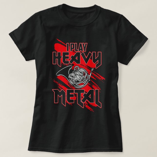 Camiseta Eu Toco Metal Pesado, Jogador Francês Engraçado1 (Frente do Design)