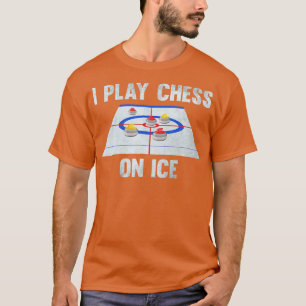 Camiseta Eu Toco Xadrez Na Casa De Curling De Gelo Engraçad
