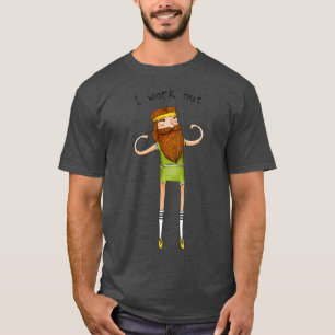 Camiseta Eu trabalho barba hipster cara
