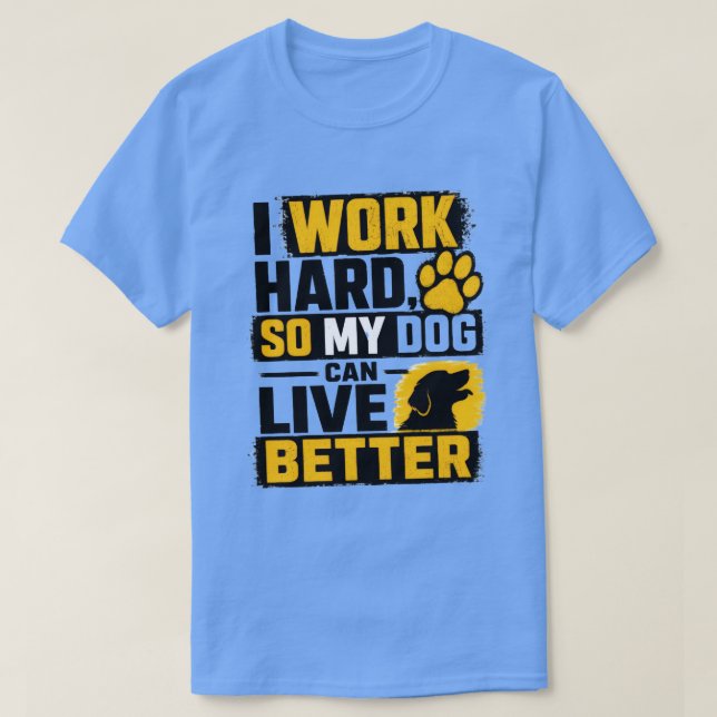 Camiseta Eu Trabalho Duro Design de Citação Amante de Cacho (Frente do Design)