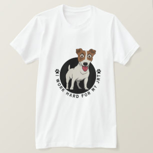 Camiseta Eu Trabalho Duro Para Minha Branca De Caricatura J