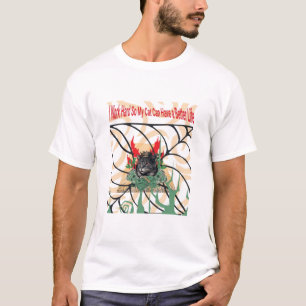 Camiseta Eu trabalho Duro para que meu gato tenha uma vida
