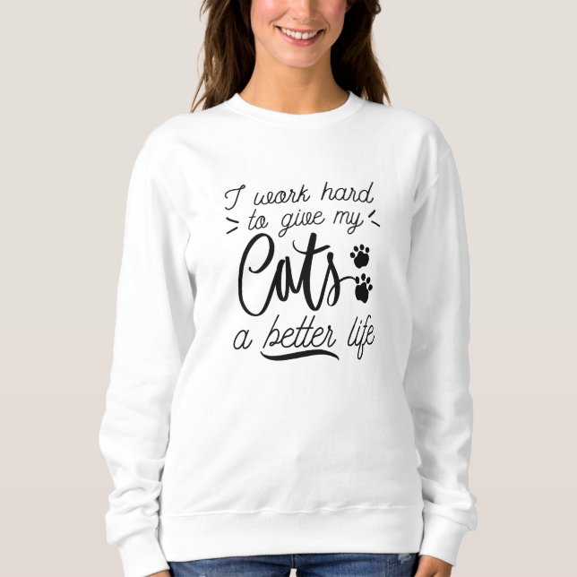 Camiseta Eu Trabalho Gatos Duros (Frente)